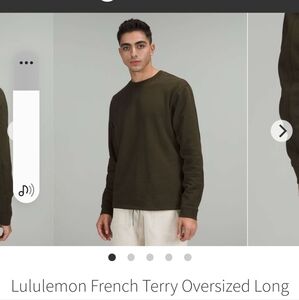 Lululemon Men's Green French Terry Oversized Crew Sweatshirt in small